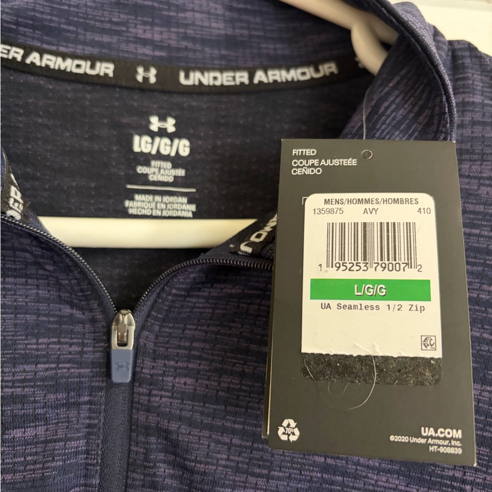 Under Armour Purple & Black Space-Dye Seamless 1/2 Zip Pullover - Picture 2 of 2